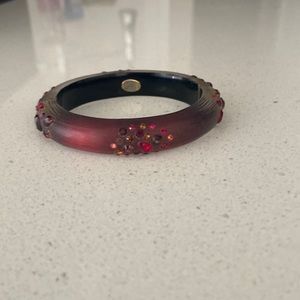 Alexis Bittar Jewelry| Lucite Bangle Bracelet Crystal Studs | Color: Red |
